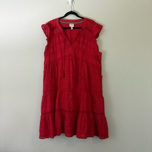 Knox Rose Red flutter Sleeve Dress